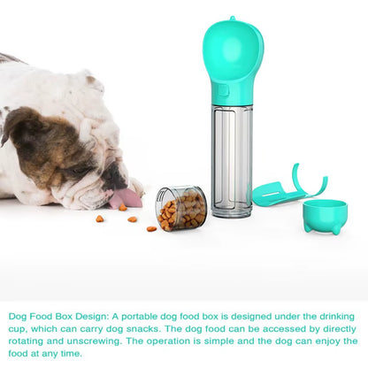 1 Piece Dog Water Bottle Portable Pet Water Bottle with Food Container Poop Scoop Trash Bag Dispenser for Cat Puppy Walking