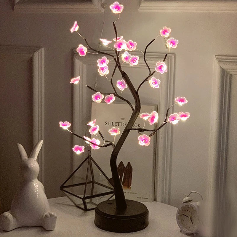 ReyLuxe 23  - LED Rose Leaf Table Lamp USB  -Lights Home DIY Bedroom Decoration -Special Gift WOW!!!