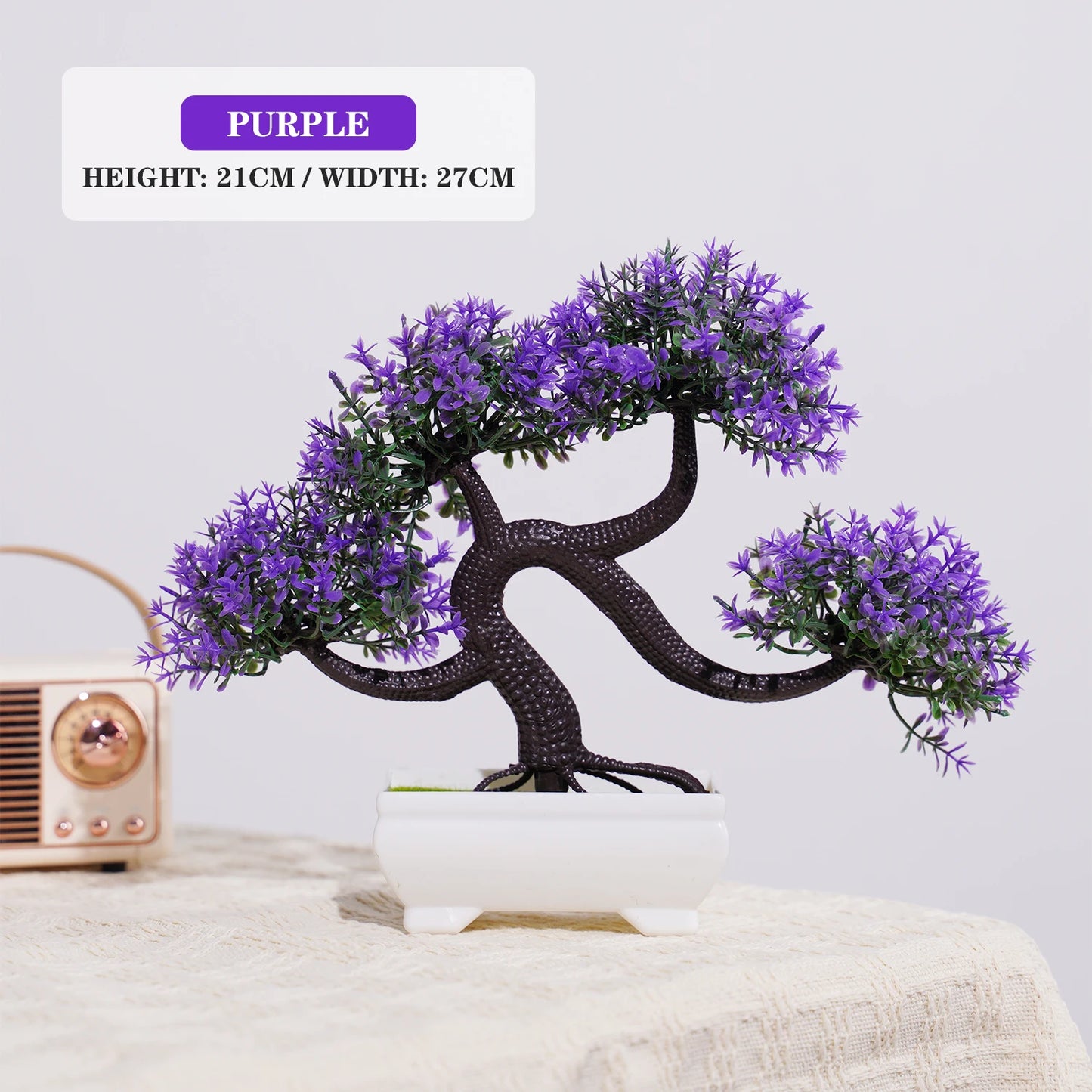 ReyLuxe23 - Artificial Plants Bonsai Small Tree Simulation Pot Plants Fake Flowers Table Potted Ornaments for Hotel Garden Home Decor Planta