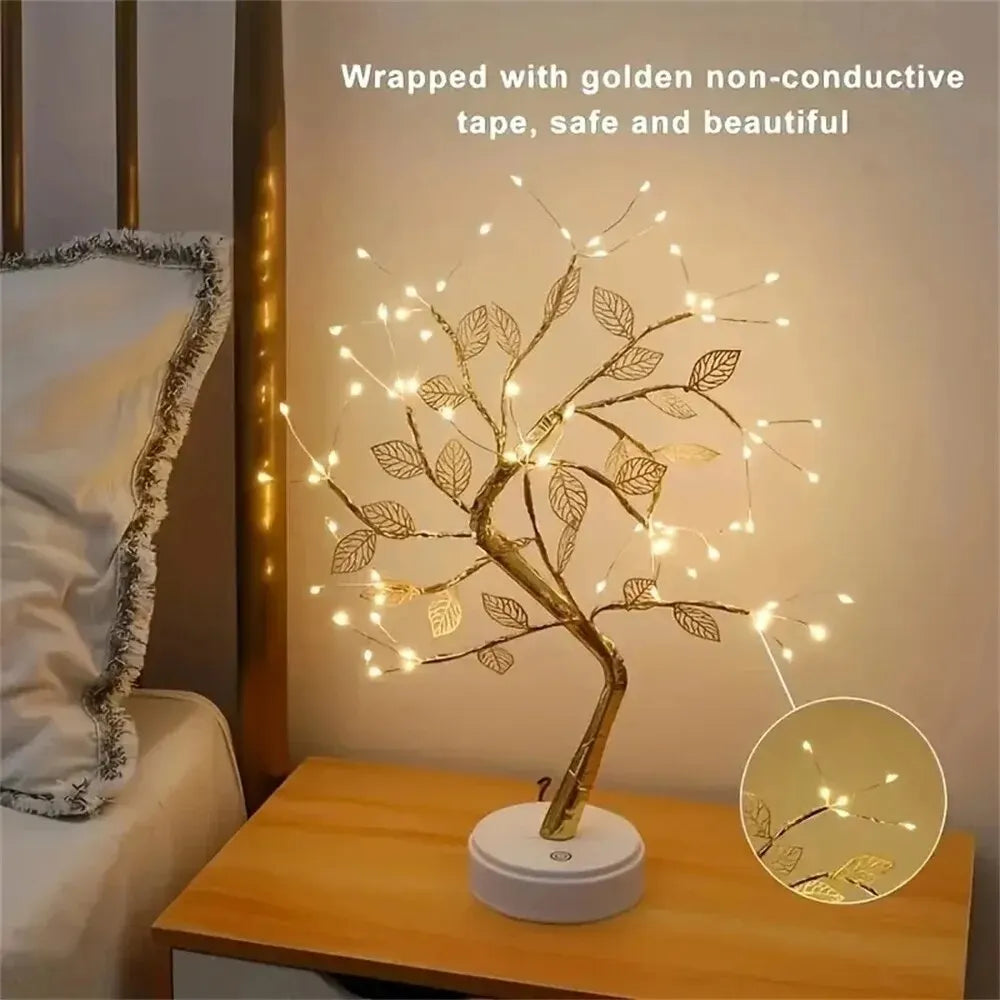 ReyLuxe 23  - LED Rose Leaf Table Lamp USB  -Lights Home DIY Bedroom Decoration -Special Gift WOW!!!