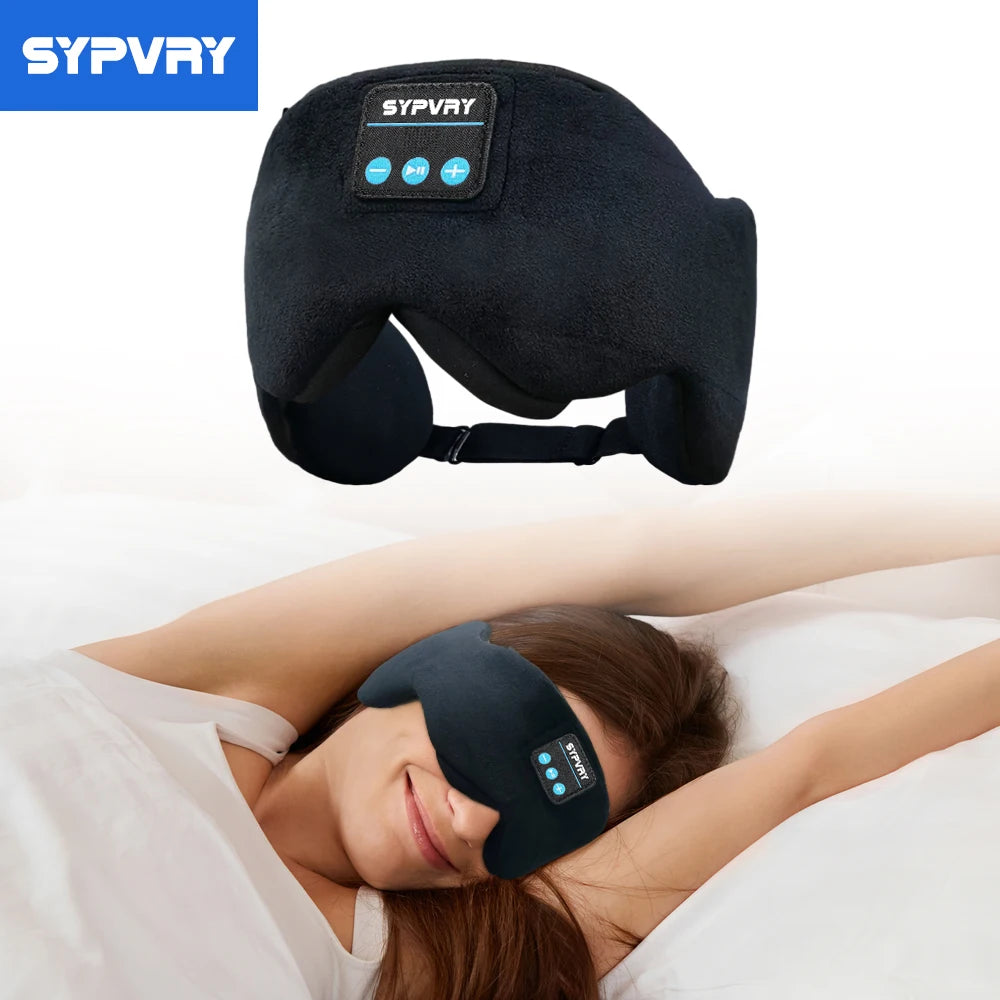 ReyLuxe23 - Bluetooth Eye Mask with Headphones for Sleeping Soft Cotton Blindfold Wireless Sleep Mask with Speaker Microphone Adjustable