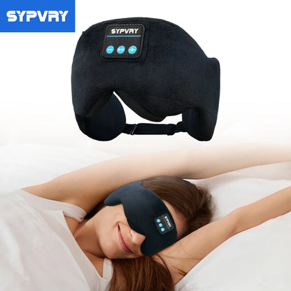 ReyLuxe23 - Bluetooth Eye Mask with Headphones for Sleeping Soft Cotton Blindfold Wireless Sleep Mask with Speaker Microphone Adjustable