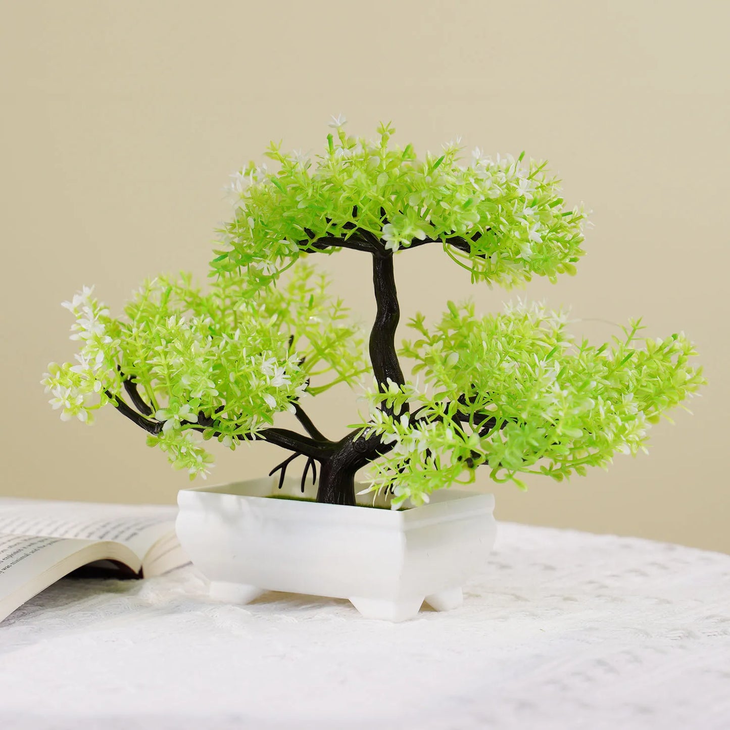 ReyLuxe23 - Artificial Plants Bonsai Small Tree Simulation Pot Plants Fake Flowers Table Potted Ornaments for Hotel Garden Home Decor Planta