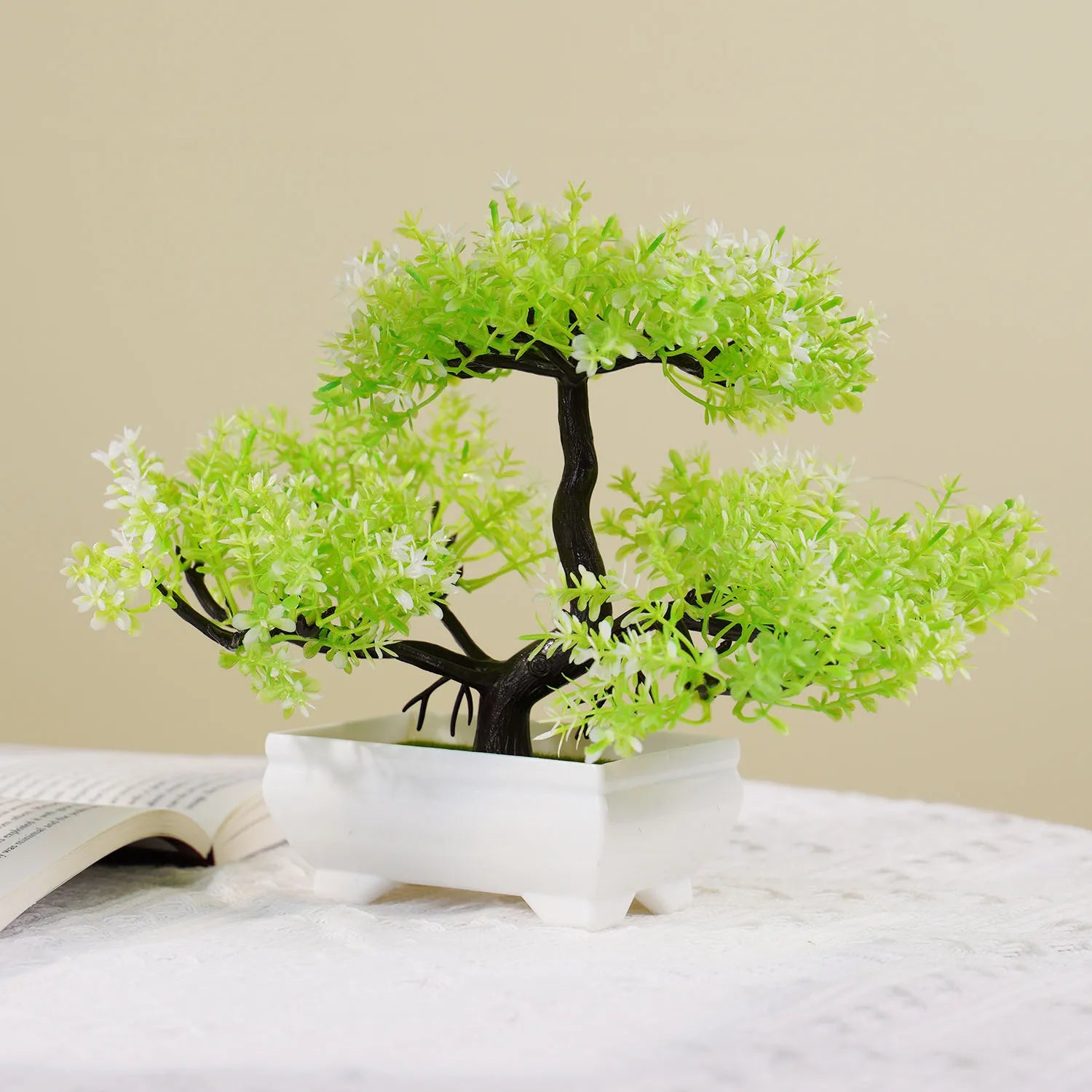 ReyLuxe23 - Artificial Plants Bonsai Small Tree Simulation Pot Plants Fake Flowers Table Potted Ornaments for Hotel Garden Home Decor Planta