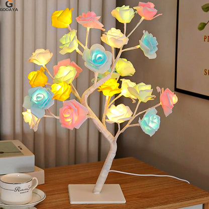 ReyLuxe 23  - LED Rose Leaf Table Lamp USB  -Lights Home DIY Bedroom Decoration -Special Gift WOW!!!