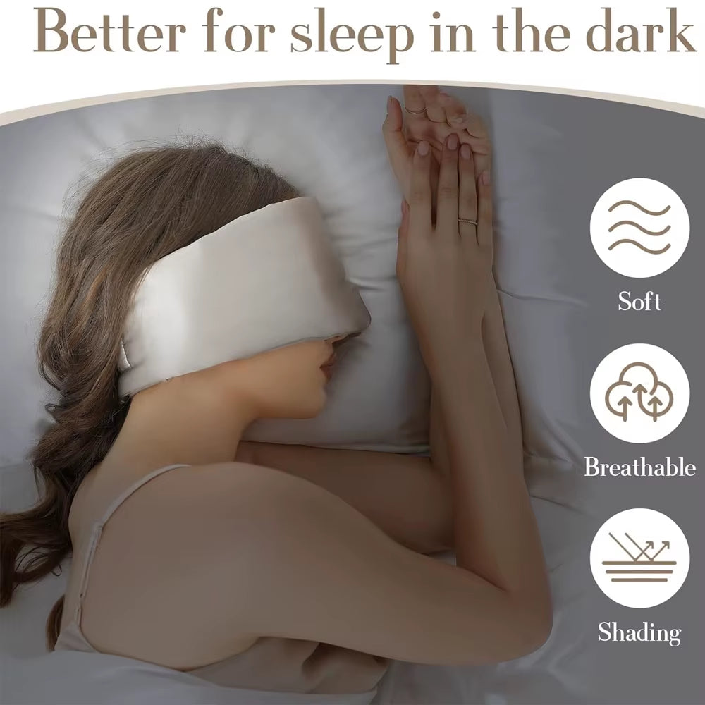 ReyLuxe23 - 100% Mulberry Silk Sleeping Mask Eyepatch Blocking Light Eyemask Soft Padded Travel Sleeping Aid for Sleep Patch Slaapmasker