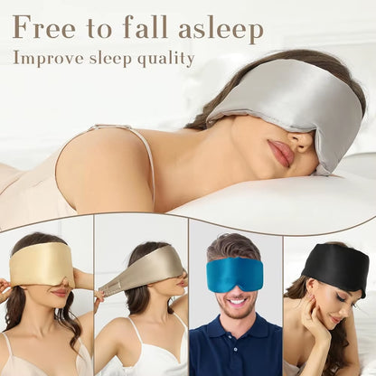 ReyLuxe23 - 100% Mulberry Silk Sleeping Mask Eyepatch Blocking Light Eyemask Soft Padded Travel Sleeping Aid for Sleep Patch Slaapmasker