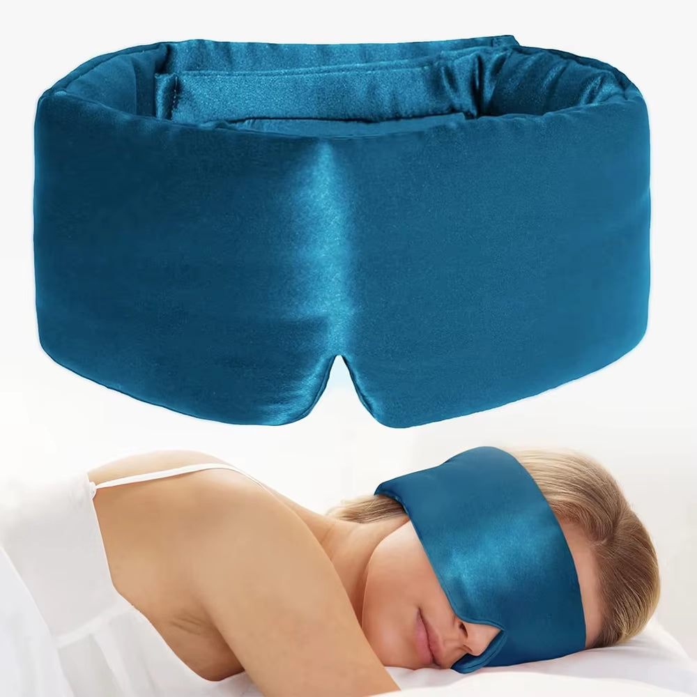 ReyLuxe23 - 100% Mulberry Silk Sleeping Mask Eyepatch Blocking Light Eyemask Soft Padded Travel Sleeping Aid for Sleep Patch Slaapmasker